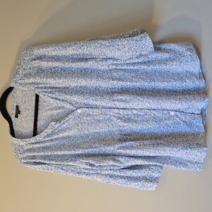 Anne Carson Floral Babydoll Button-Front Shirt – Women’s Size 1X